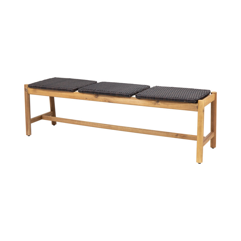Acacia Wood 3 Seater Bench
