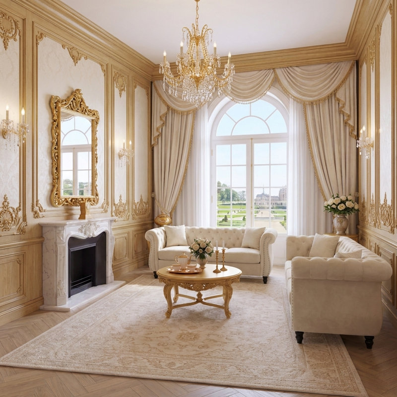 Canapé Chesterfield modulaire avec garniture cloutée et dossier bas capitonné, Beige