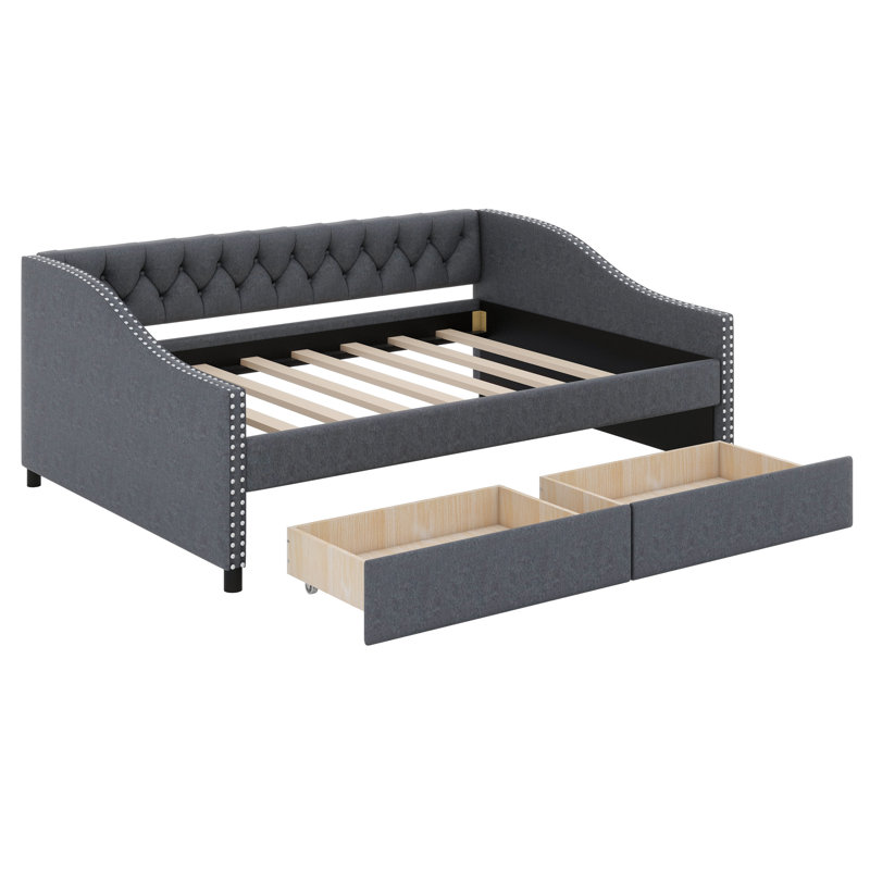 Upholstered Daybed With Two Drawers