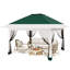 Auvent d'extérieur 12 po x 12 po - Installation rapide, vert armée foncé + gris chiné-125822246