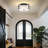 15.75" Handmade Opal White Glass Flush Mount Ceiling Light Fixture