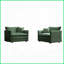 Ensemble de 2 chaises d'appoint Modern Chenille avec coussins décoratifs - Fauteuils rembourrés pour le salon, structure en bois massif-1111034289