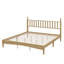 Structure de lit en bois de très grande taille avec tête de lit en forme de gourde, lit plateforme antique soutenu par des lattes de bois-627046049