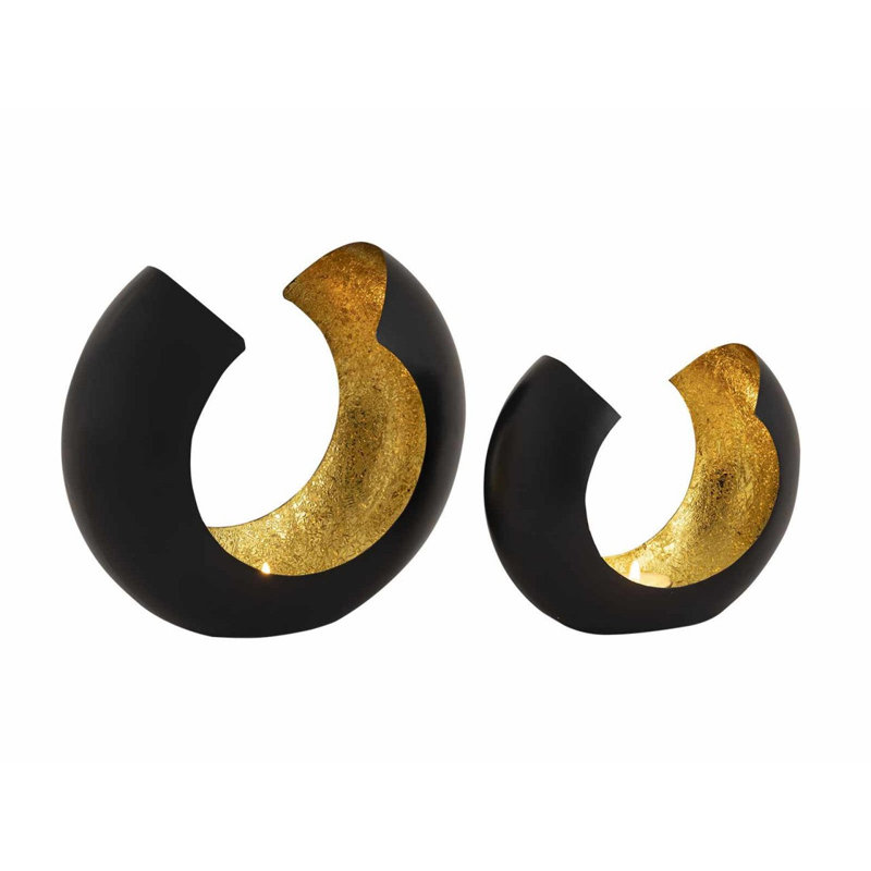2 Piece Metal Tealight Holder Set