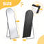 Miroir sur pied de 21 po x 64 po avec support, autoportant ou mural-194529338-194529342-194529343