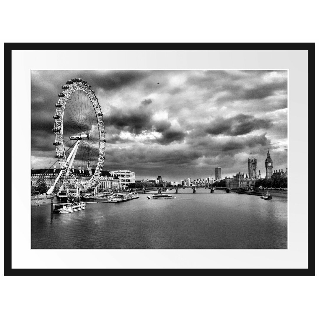 Gerahmtes Poster Riesenrad, London Eye