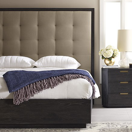 Palmer Upholstered Standard 2 Piece Bedroom Set, Mink, Queen