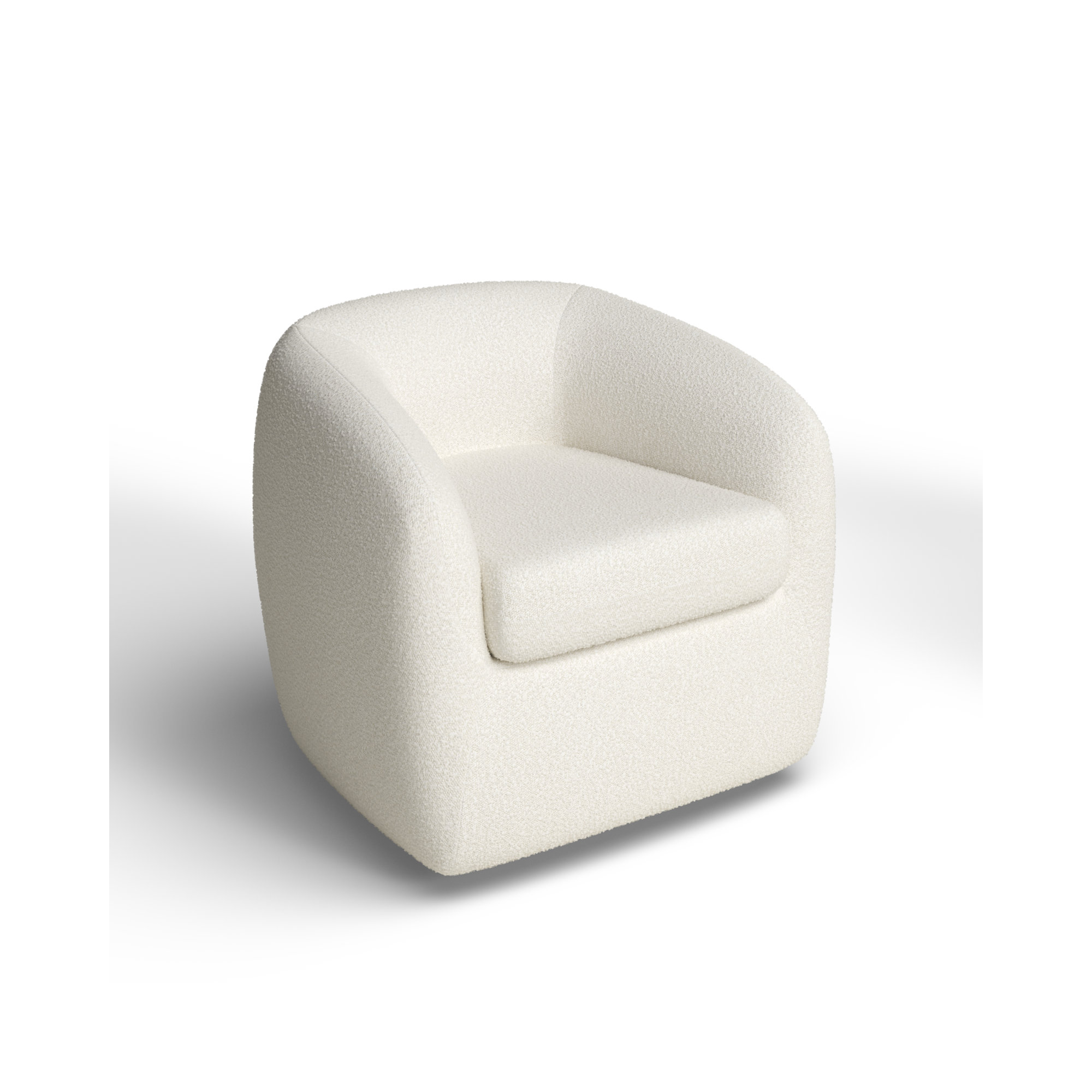 Monty Upholstered Swivel Armchair, White
