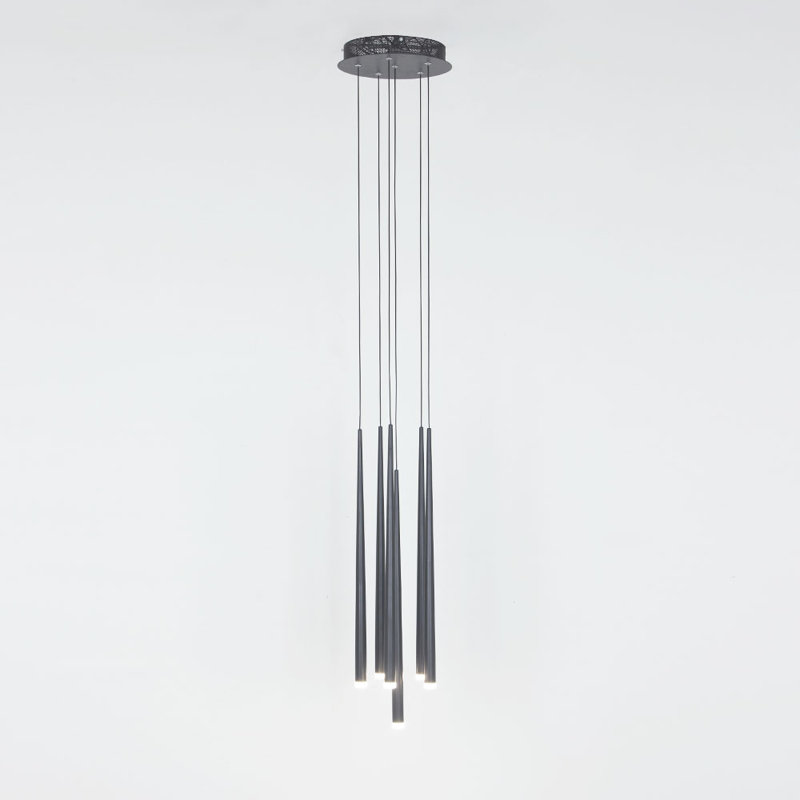 6 - Light Matte Black LED Pendant