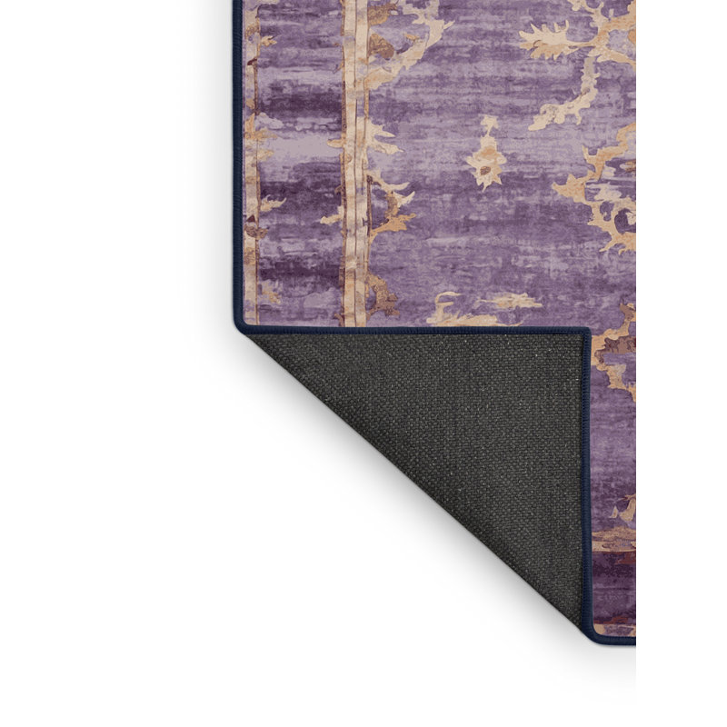 Tapis mauve soyeux et moelleux, Rectangle 6 pi x 9 pi