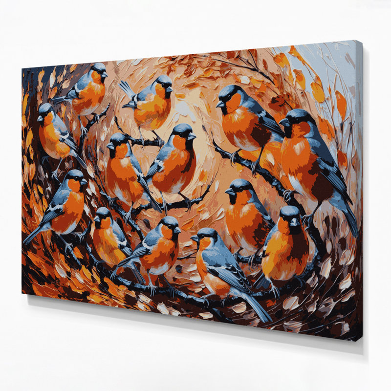 «Birds Common Chaffinch Brown», art mural sur toile, H 12 po x l 18 po