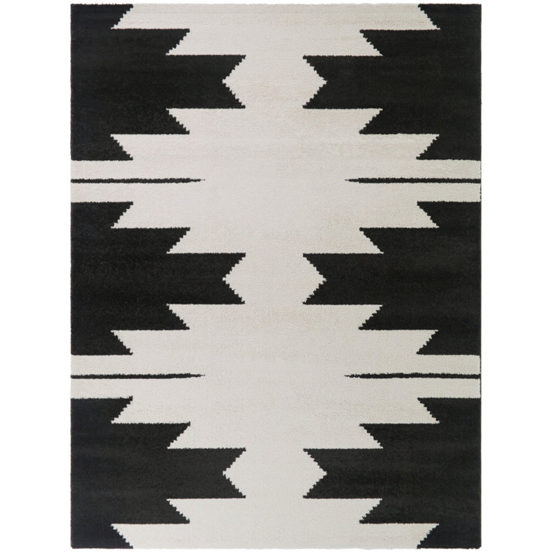 Tapis crème / noir Tolson, 7 pi 10 po x 10 pi