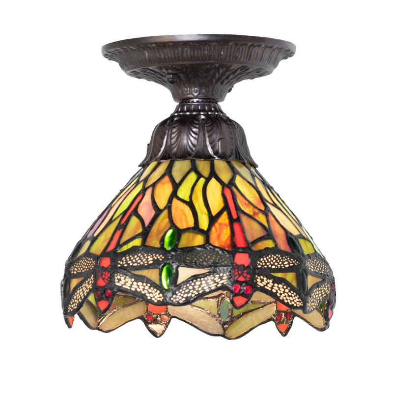 Plafonnier encastré 7 po Tiffany, Vert / rouge / orange / bleu