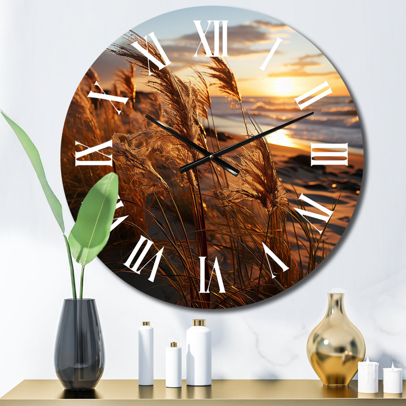 Beach Breeze At Sunrise II - Horloge murale nautique et de plage, Petit