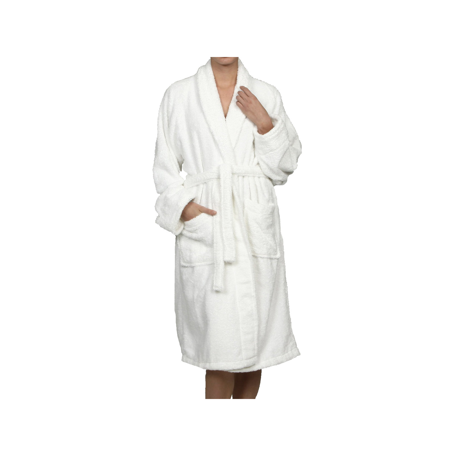 100% Cotton Bathrobe, L, White