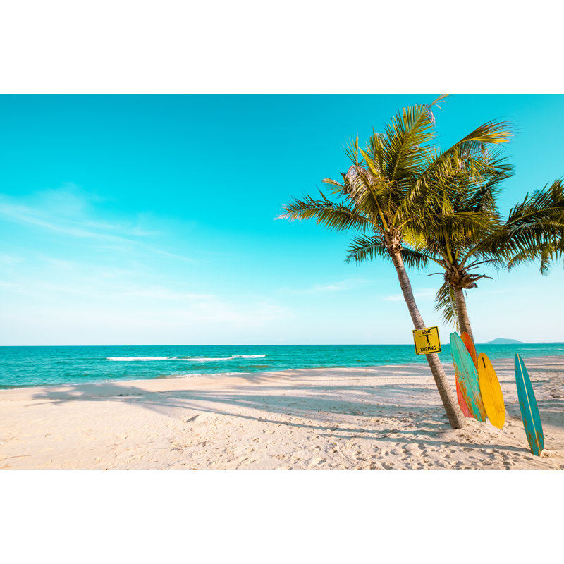 Plage tropicale - photographie sur toile tendue, L 12 po x H 8 po