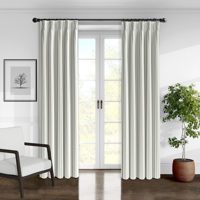 August Stripe Grommet Drapery Panels - Pair, 50" W x 84" L, Merlot
