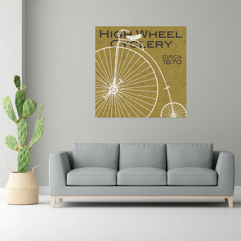 «High Wheel Cyclery», art rétro, H 48 po x l 48 po