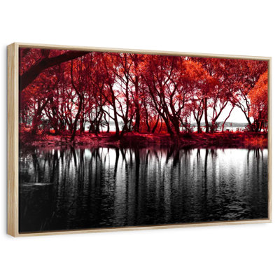 Pop Lakeside Red Trees