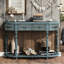 Console bleu antique avec tiroirs et tablettes, table de salon en bois massif de 52 po, 4 couleurs, matériau pour