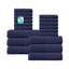 Ensemble de serviettes de bain 100% coton Phoebe 500 g / m² zéro absorbant Home Weavers, 16 po x 24 po (12), 27 po x 54 po (6) (6 serviettes de bain, 12 serviettes de bain), noir-130204250-130204253