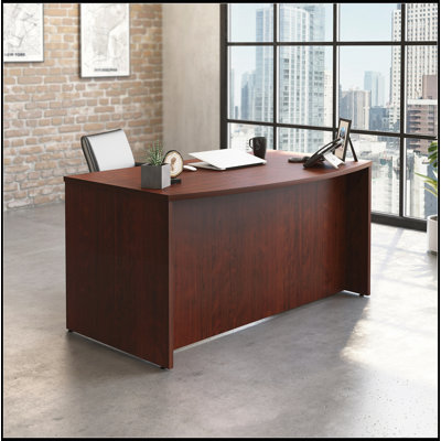 Bowfront Executive Desk with Durable Melamine Top and Integrated Cable Management, Ideal for Modern Workspaces