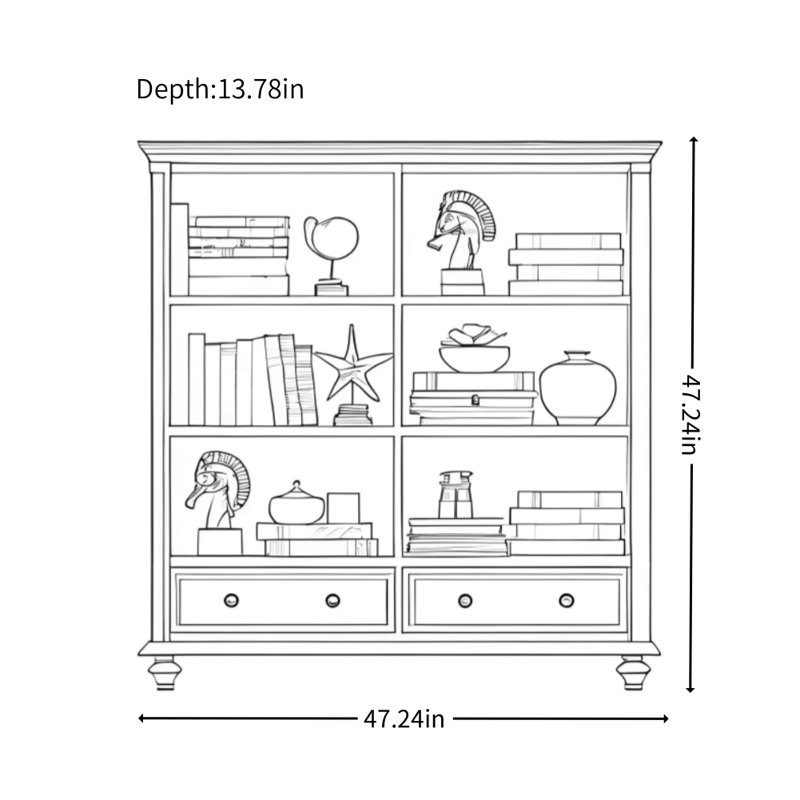 Vitrine américaine simple et classique, Brun noyer