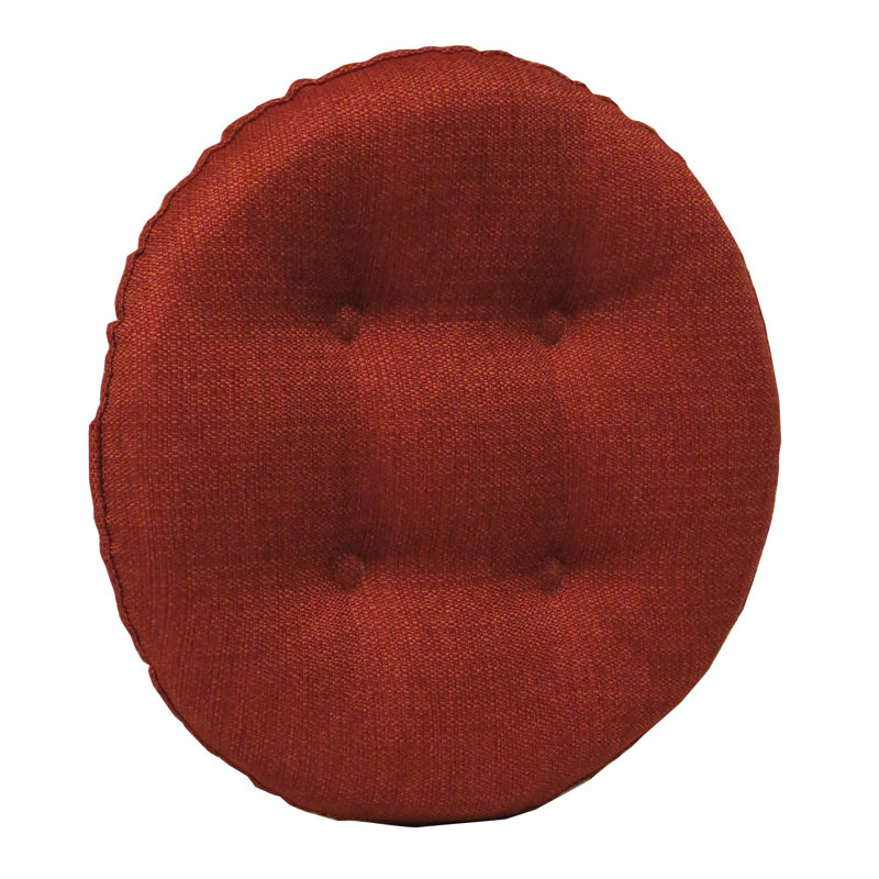 Non-Slip Solid Barstool Seat Cushion, 14-Inches Round, Flame