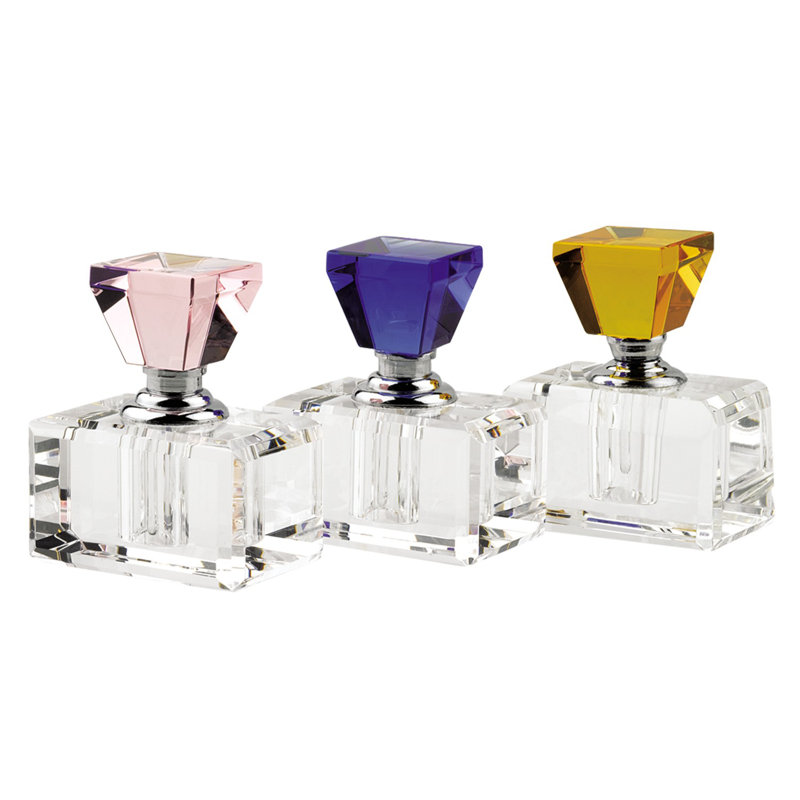 Ensemble de 3 bouteilles de parfum en cristal arc-en-ciel