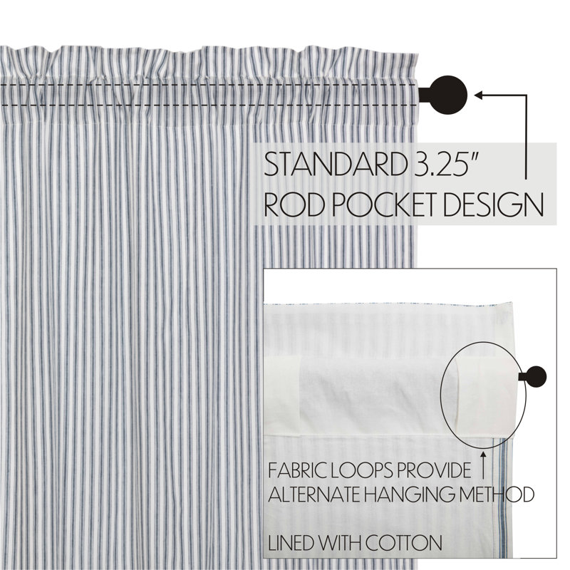 Cantonnière 60 po Sawyer Mill, Bleu denim et blanc doux