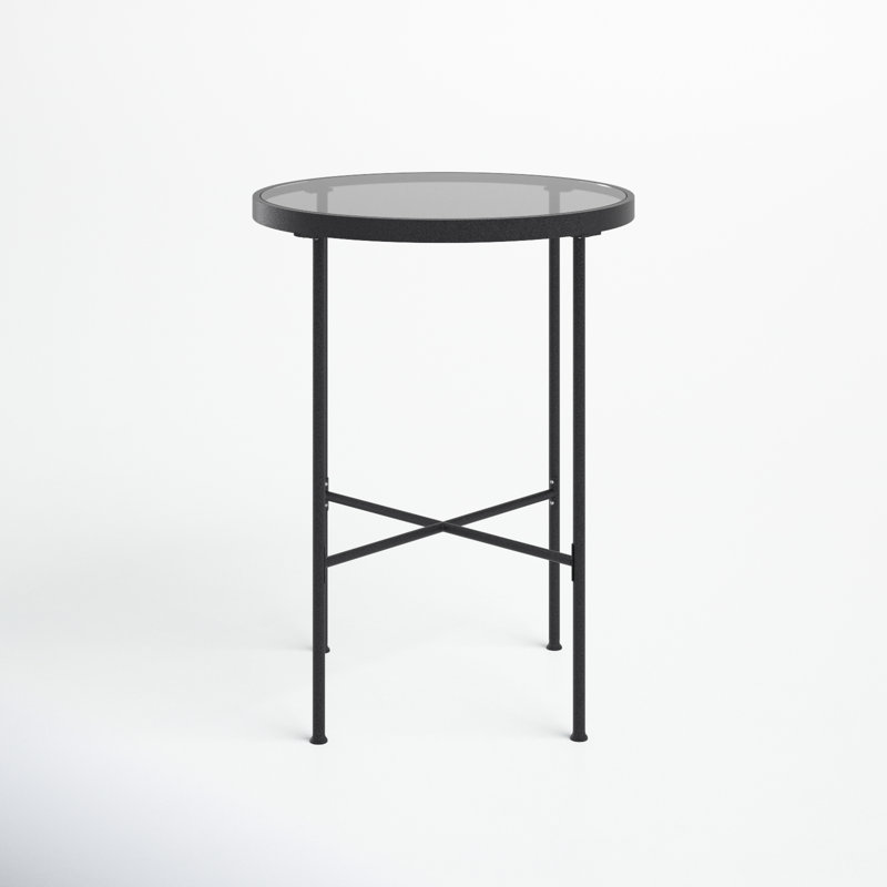 Lucier 32'' Glass Outdoor Bar Table