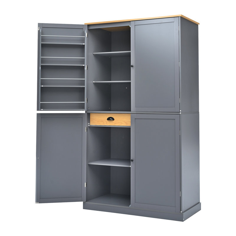 Garde-manger avec tablettes Heins French Doors, Gris