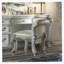 Tabouret de coiffeuse beige et argent antique avec garniture cloutée