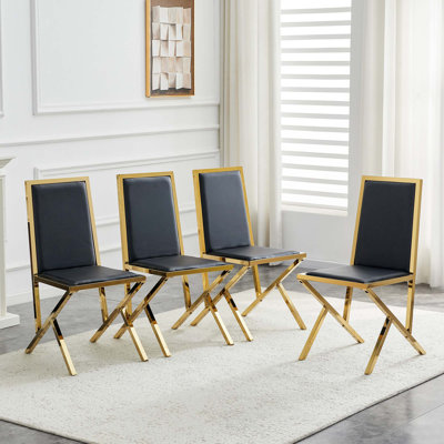 Chaises de salle à manger ergonomiques avec structure luxueuse en métal