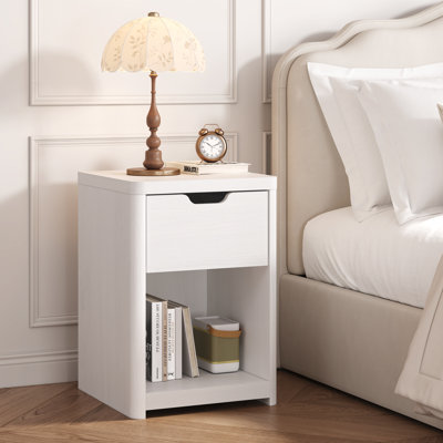 15.3" 1 - Drawer Nightstand With Drawer And Open Compartment