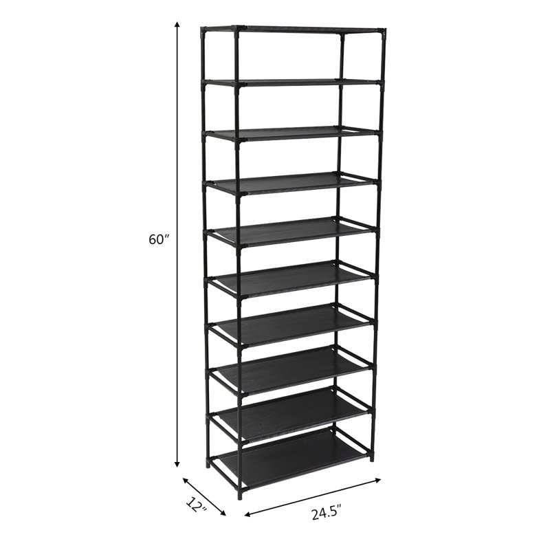 Rebrilliant 30 Pair Black Metal/Fabric Shoe Rack & Reviews - Wayfair Canada