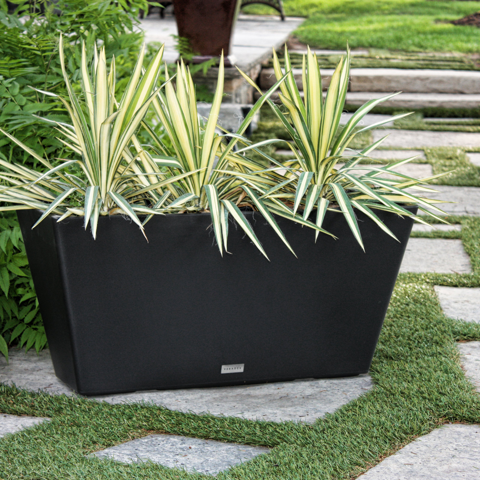 Pure Series Planter Box, Black, 19.75" H x 39.5" W x 12.5" D, 1