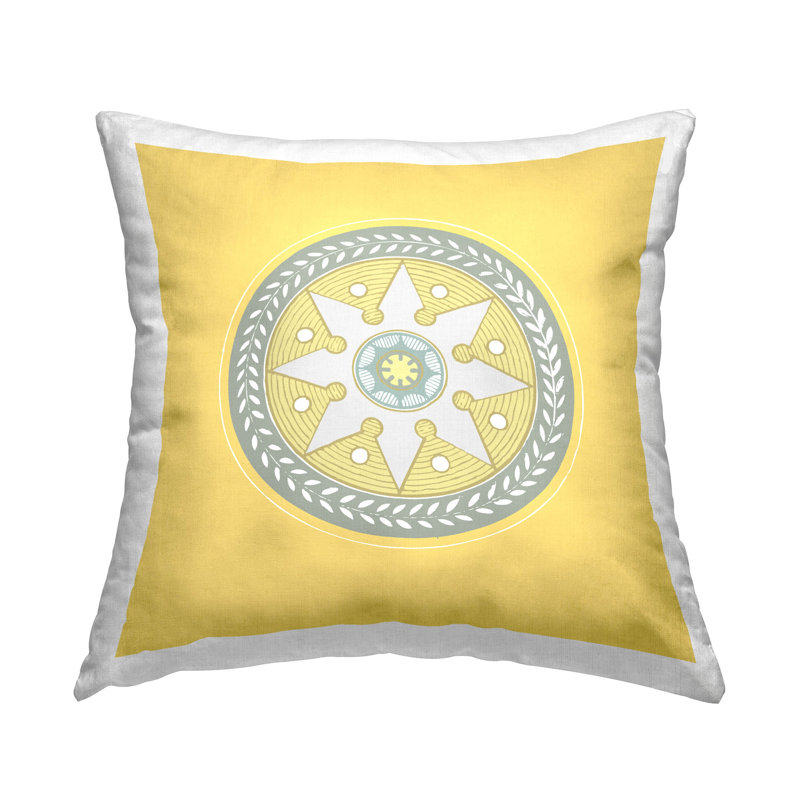 Housse et insert de coussin décoratif en polyester, Jaune