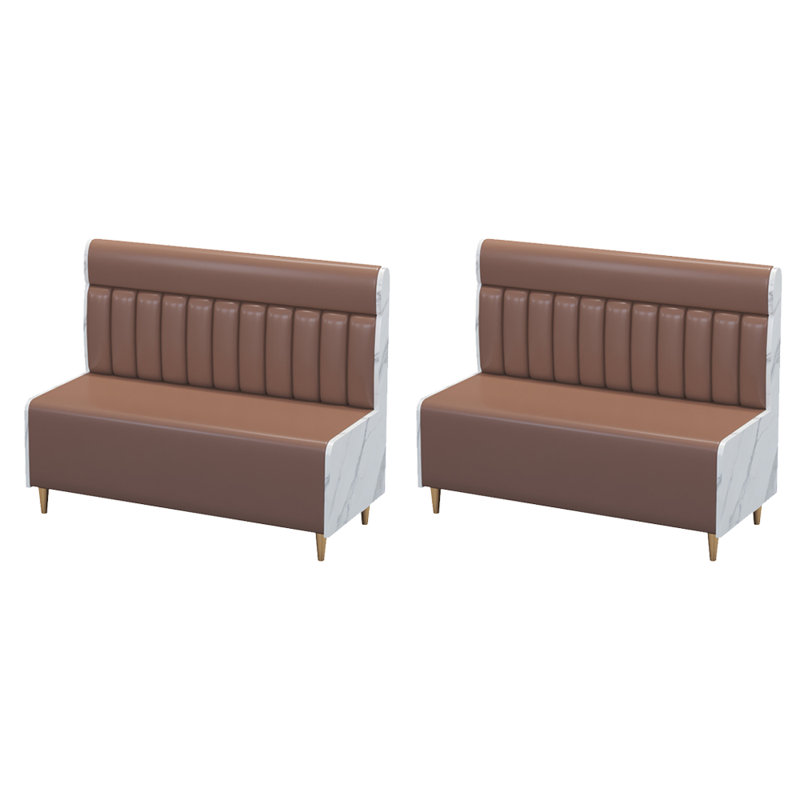 Banc rembourré en similicuir Light Luxury Cafe, Brun