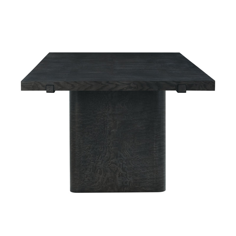 Kesden Solid Wood Dining Table, Silent Black