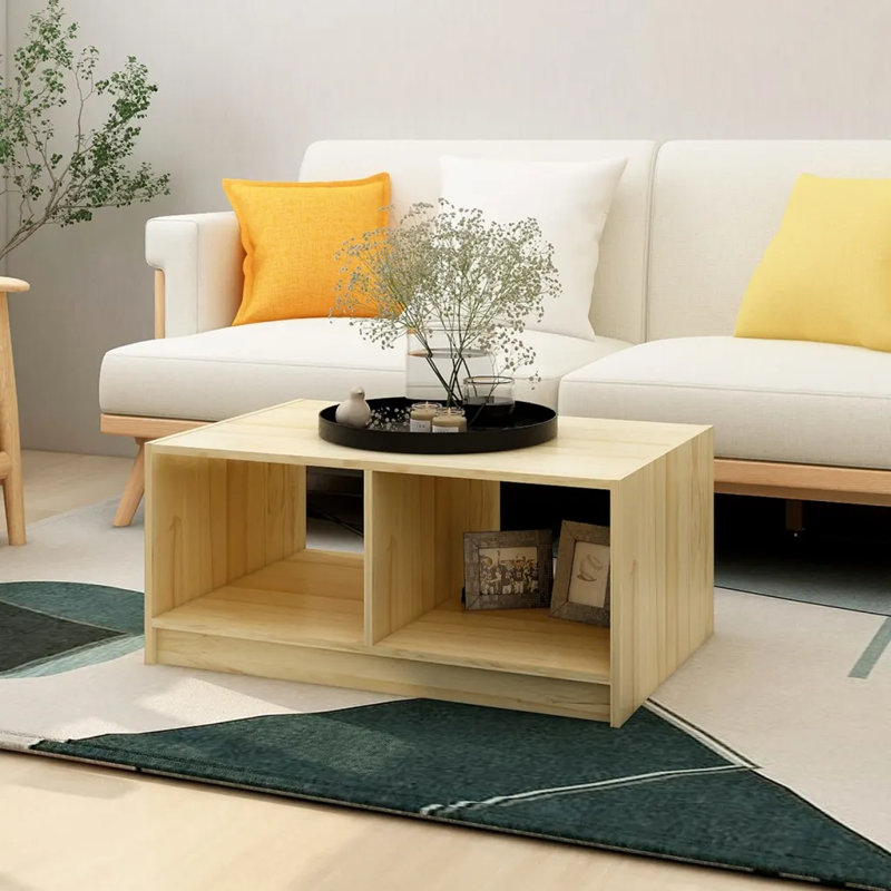 Gerred Solid Coffee Table with Storage, Brown