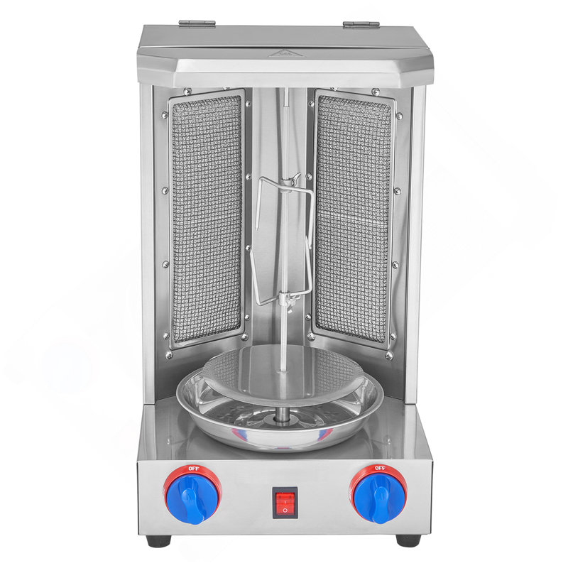 Shawarma Grill Machine, 13 Lbs Capacity, Chicken Shawarma Cooker Machine With 2 Burners, Gas Vertical Broiler Gyro Rotisserie Oven Doner Kebab Machine, For Home Restaurant Kitchen Parties