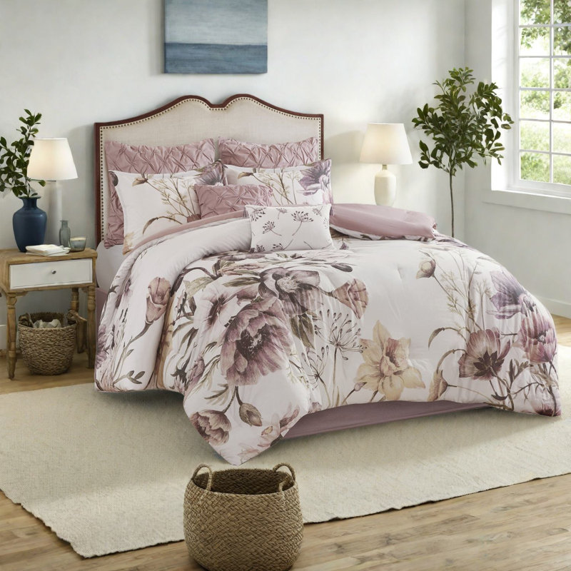 Soft Cotton Cal King Bedding Sets, Shabby Chic Floral Bedroom Home