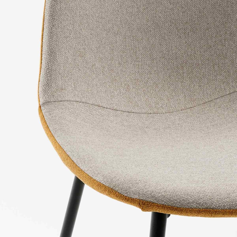 Ihlen 40cm H Polyester Upholstered Side Chair, Beige/Orange