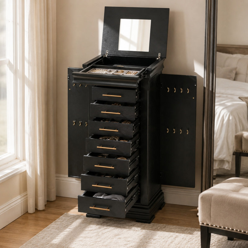 Armoire pour bijoux Onyx Vintage, Noir