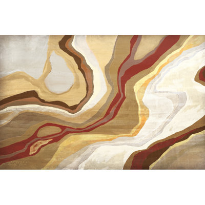 Geo Painting Thing Warm 1 Piece Wrapped Canvas Wall Art