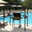 Auvent multifonctionnel pour barbecue avec cadre en métal, pavillon de jardin moderne pour recevoir