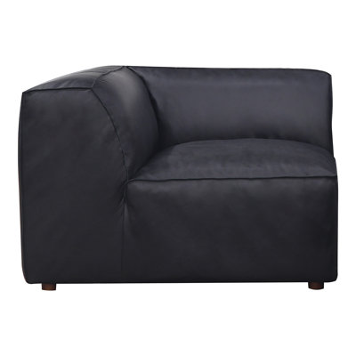 Fauteuil d'angle en cuir véritable Foley