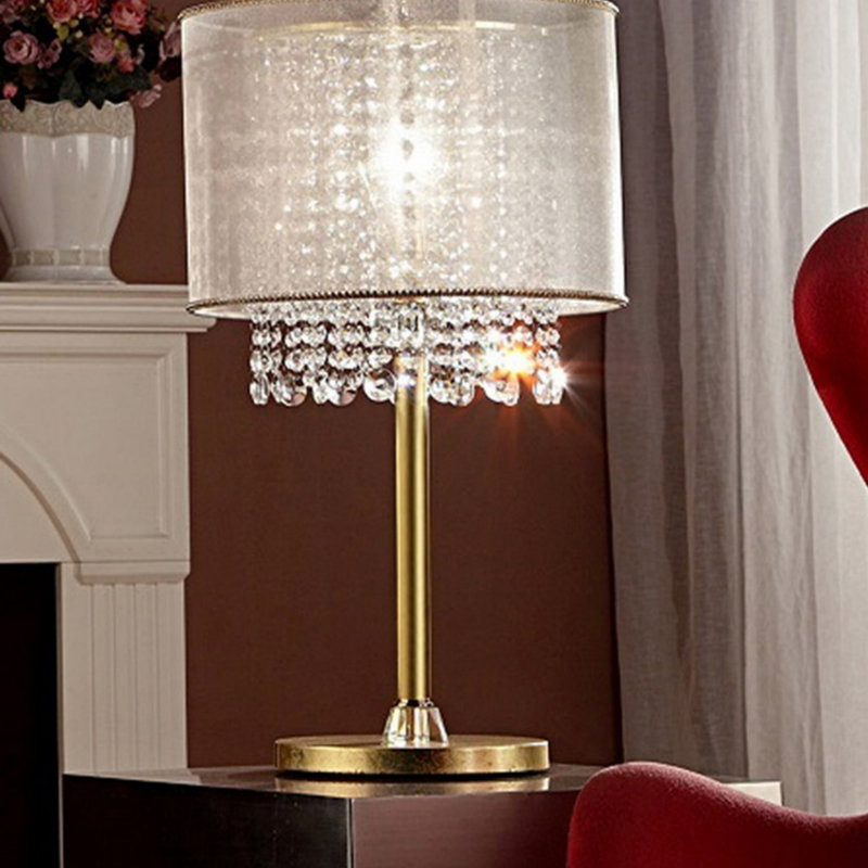 Lampe de table haute 30 po en métal avec finition dorée, lampe de table