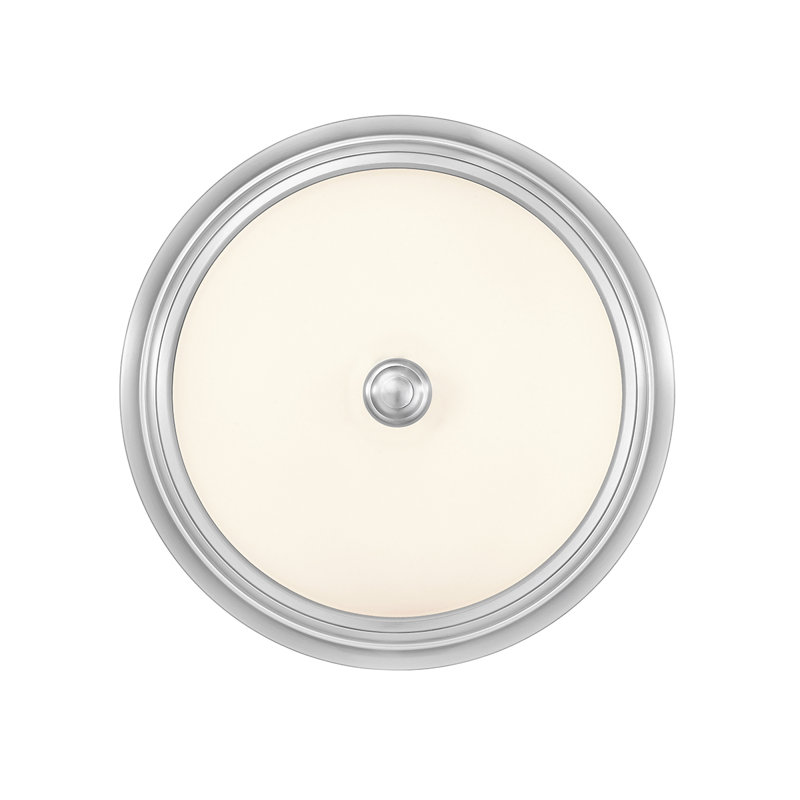 Plafonnier encastré 13 po à 2 lumières Alexzandrya, Nickel brossé
